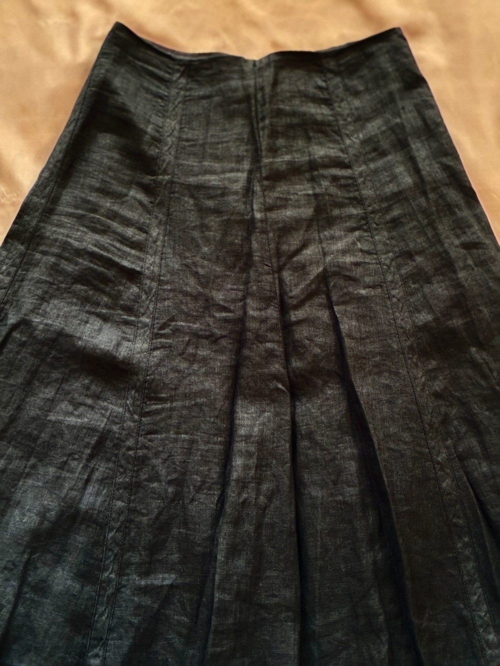 Black Linen Circular Dress Skirt